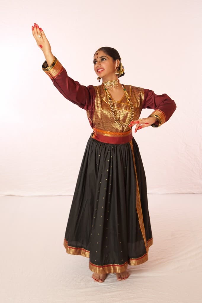Sonia Mahajan in Kathak pose with ghungroo